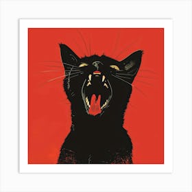 Screaming Cat Art Print