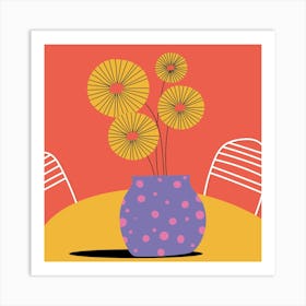 Sunflowers Mid Century Art Print