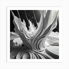 Black And White Abstract Splash Art Print