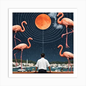 Flamingos 2 Art Print