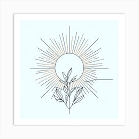 Sun Rays and a plant 1 Art Print