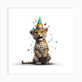 Birthday Cheetah Art Print