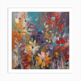 Abstract Floral Painting 3 Art Print