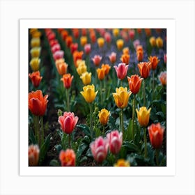 Colorful Tulips Art Print