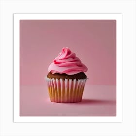 Pink Cupcake Art Print