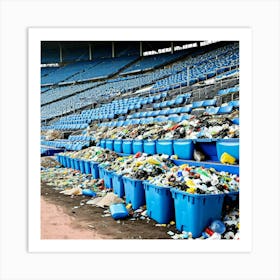 Stadium Rubbish Litter Trash Debris Pollution Garbage Waste Environment Cleanup Waste Man (8) Art Print