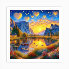 Sunset In Yosemite 1 Art Print