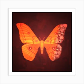 Mechanical Butterfly The Nudaurelia Dione On A Dark Red Background Art Print