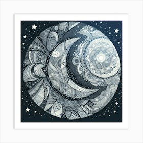 Moon And Stars 8 Art Print