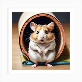 Hamster In A Tunnel 1 Art Print