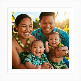 Hawaiian Family Portrait Art Print