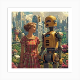 'The Robot And The Girl' Art Print