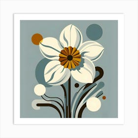 Daffodil In Boho Art Art Print