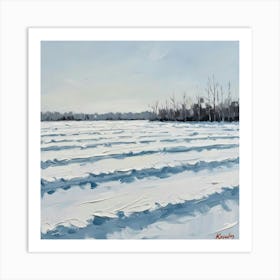 Winter Field And Trees Art Print