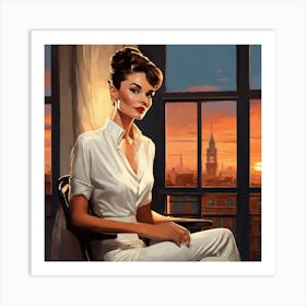 Lady In White Art Print