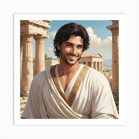 Dark haired Greek man Art Print