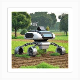 Robot In The Field Art Print