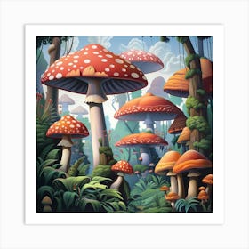 Mushroom Forest Art Print