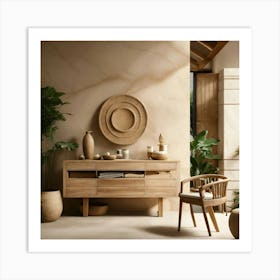 Ultra Realistic Photo Of Bali Inspired Cream Stone (3) Art Print