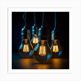 Edison Light Bulbs Art Print