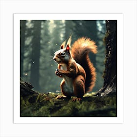 Squirrel In The Forest 168 Art Print