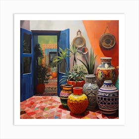 Moroccan Pots and Doorway 1 Art Print