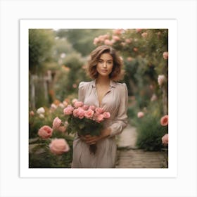 Leonardo Diffusion Xl Photo Medium Shot Woman Posing In Romant 2 Art Print