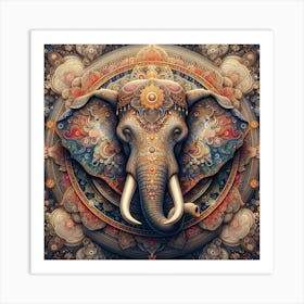 Elephant Psychedelic Art Art Print