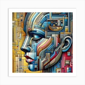 Futuristic Portrait Of A Woman Art Print