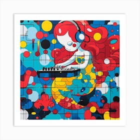 Dj Mermaid Art Print