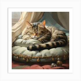 Sleepy Cat Art Print