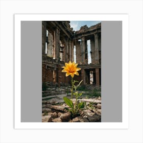 Flower In Ruin Art Print