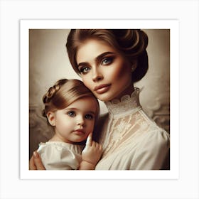 Mother And Daughter Happy Mother's Day 1 Art Print