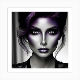 Black And Purple Makeup 2 Art Print