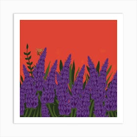 Bees And Lavenders Art Print