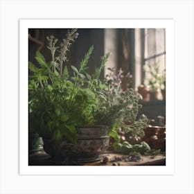 Herbs In A Pot Art Print