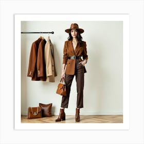 Woman In A Brown Suit Affiche