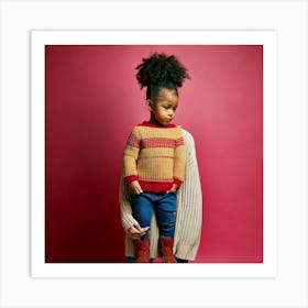 Firefly African American, Toddler Girl, Sleek Ponytail, Gold Pin, Baby Hair, Curls, Side Hair, High (8) Art Print