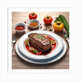 Steak On A Plate 9 Art Print