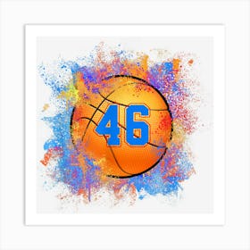 46 Years Old Kids 46th Birthday Basketball Kids Boy Art Print