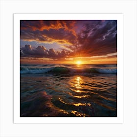 Sunset Over The Ocean 9 Art Print