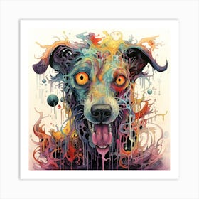 Dog With A Mouth Art Print