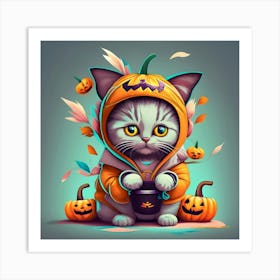 Halloween Cat 3 Art Print