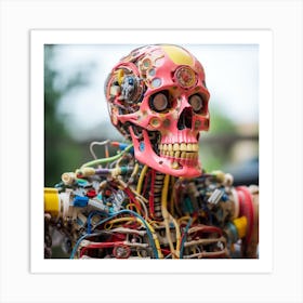 Robot Skeleton Art Print