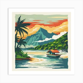 A Tahiti In French Polynesia Vector Design Illus 1720357339 4 Art Print