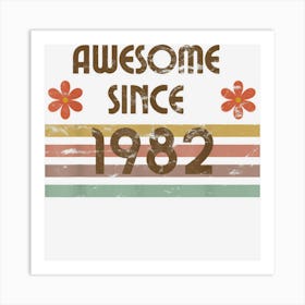 Awesome Since 1982 Year Old Birthday Retro Art Print