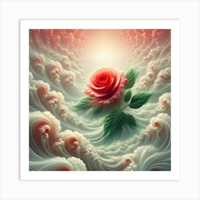 Rose In The Clouds 1 Art Print