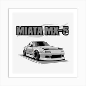 Mazda Mx-5 White Art Print