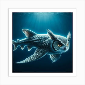 Owl sharkIn The Water Art Print