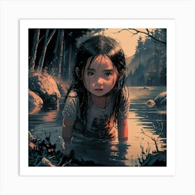 Little Girl In The Water Art Print